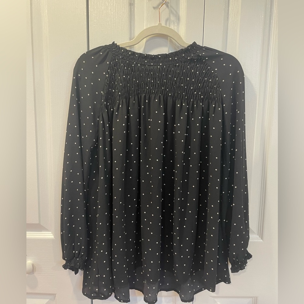 black and white polka dots children blouse